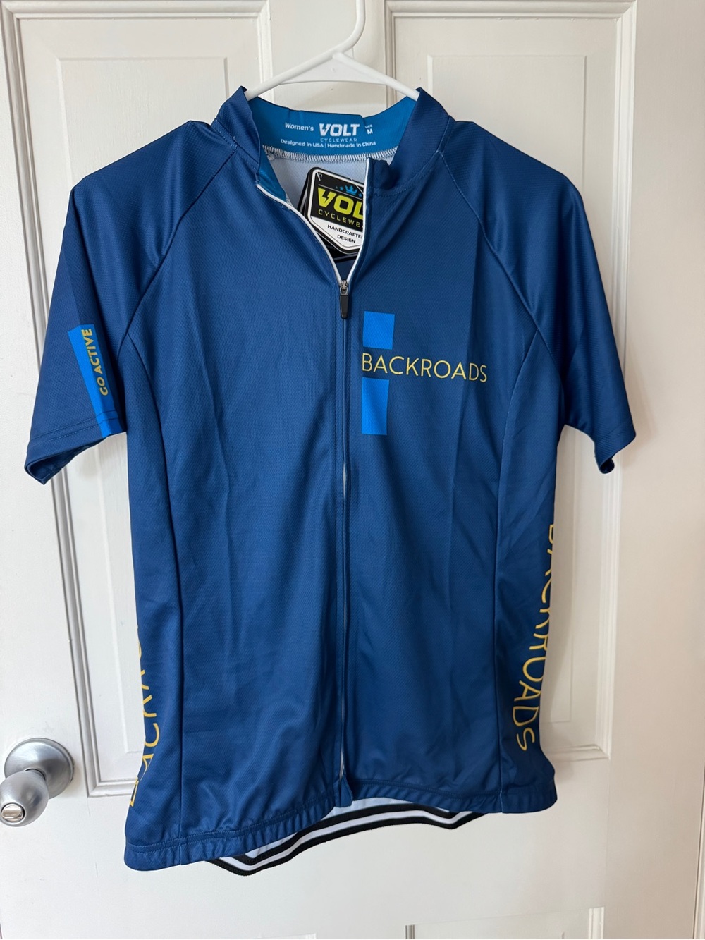 Backroads Women's Blue Short-Sleeve Cycling Jersey by Volt
